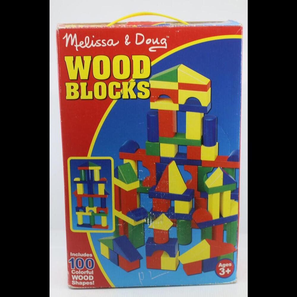 Melissa & Doug Multi-Colored Wooden Blocks 100pc Ages 3+ complete in box